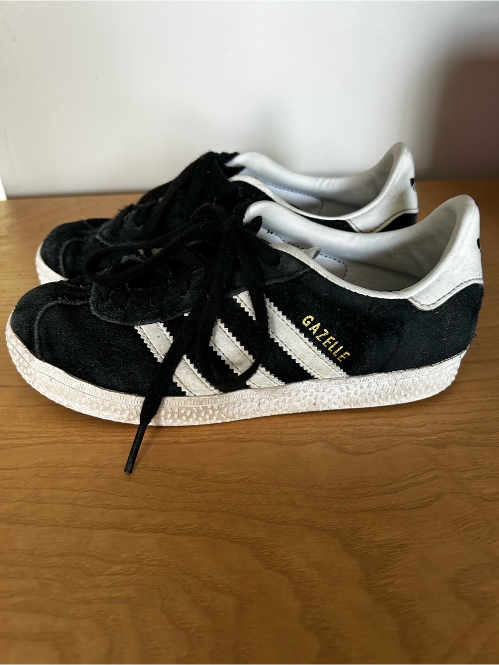 adidas Black and White Gazelle Kids Sneakers